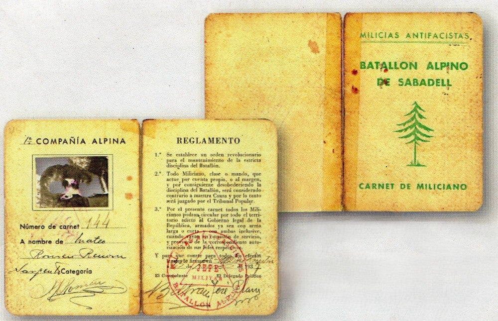 Carnet del milicià Mateu Romeu Renom (25 gener 1937)