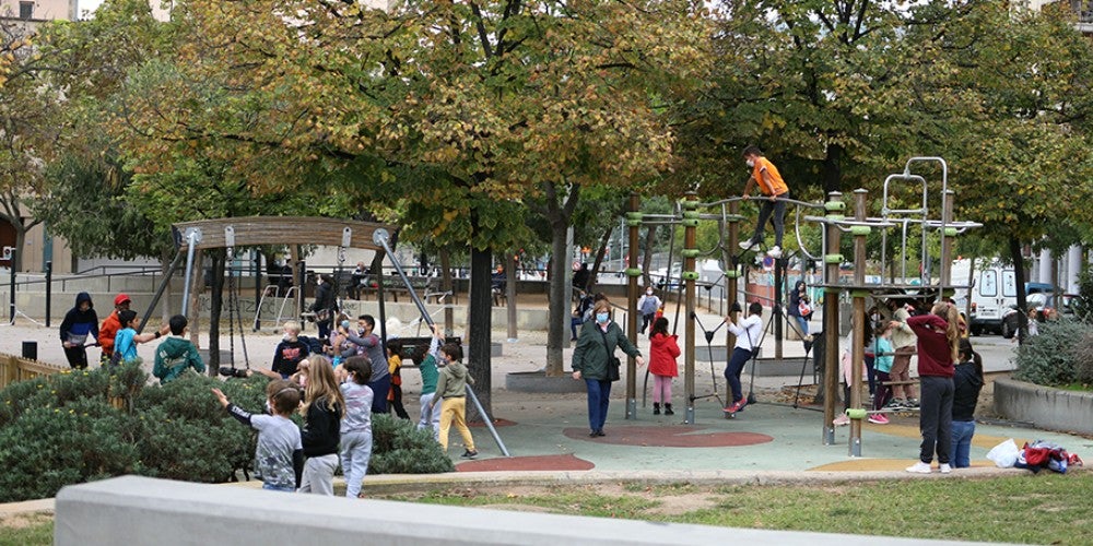 Plaça de la Creu Alta, fa un temps. Autora: Alba G.