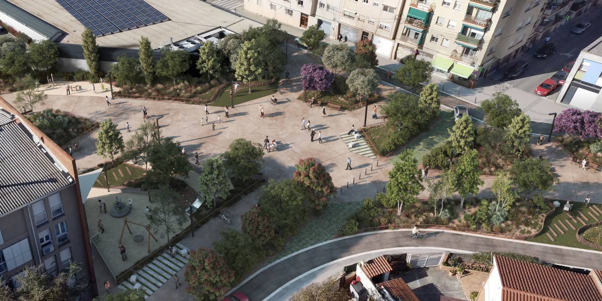 Vista aèria del futur passeig de l'Alcalde Antoni Farrés. Autor: cedida.