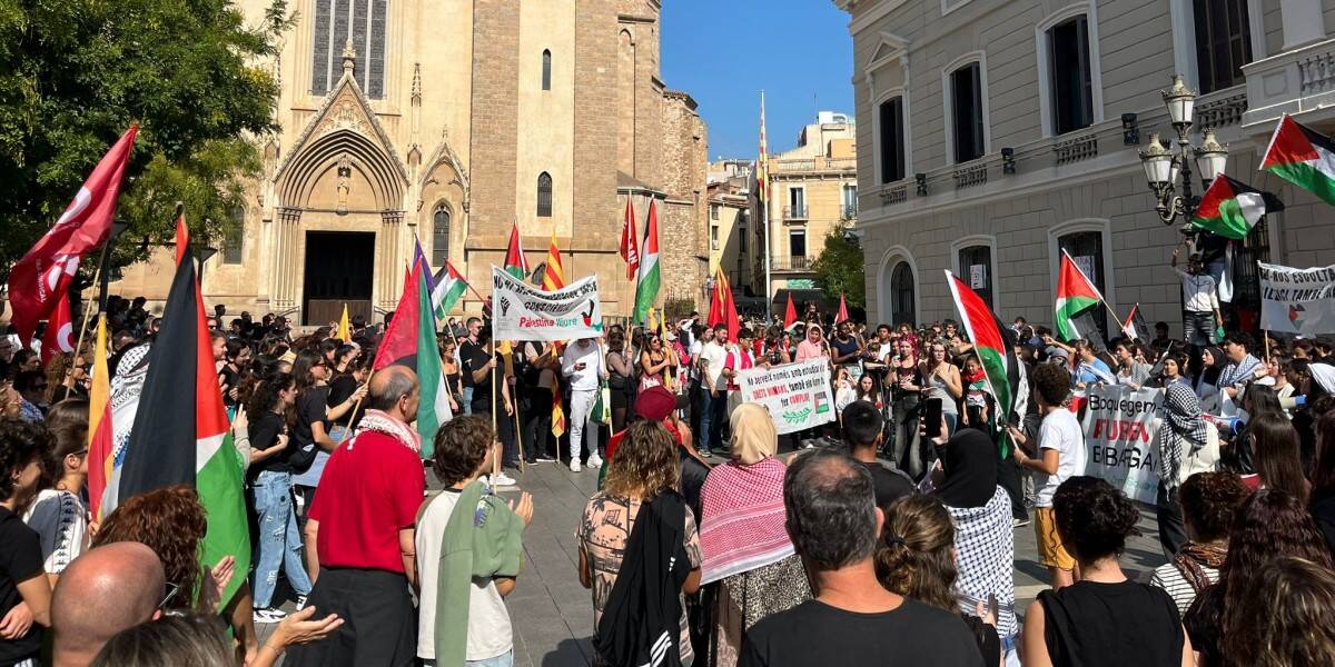 La manifestació per Palestina, aquest dimecres. Autor: Jordi M.