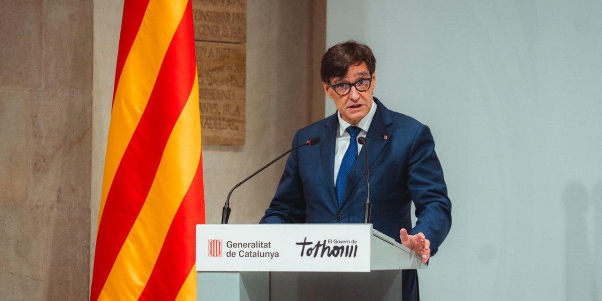 Salvador Illa, al lliurament de Premis Nacionals del Comerç, que han reconegut Teixits Duran. Autor: cedida.