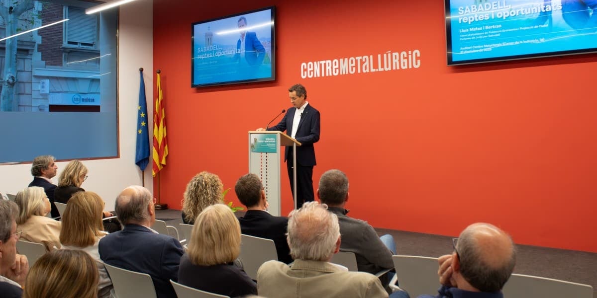 Lluís Matas (Junts), al Centre Metal·lúrgic. Autor: Xavi Cano.