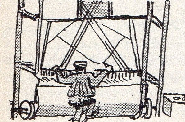 Dibuix a la ploma del teixidors de Marian Burguès.