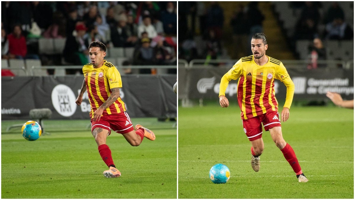 Astals i Urri, amb l'elàstica de la selecció catalana. @CESabadell