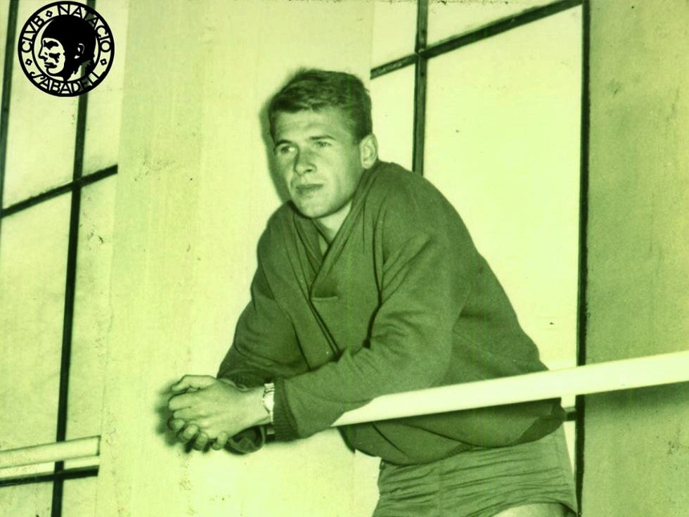 Keest Oudigest, a la piscina del carrer Montcada, l'any 1960. Autor: CNS. 