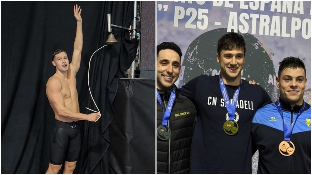 Diego Mira i Eudald Tarrats, amb la medalla d'or. RFEN