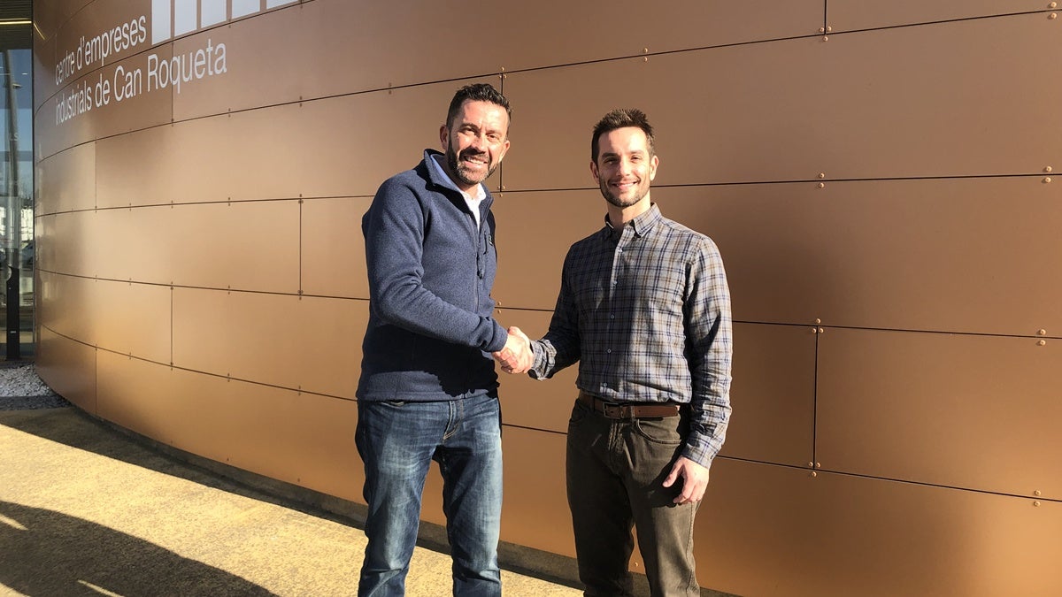 Racionero, a la dreta, nou president dels empresaris del polígon de Can Roqueta. Autor: cedida. 
