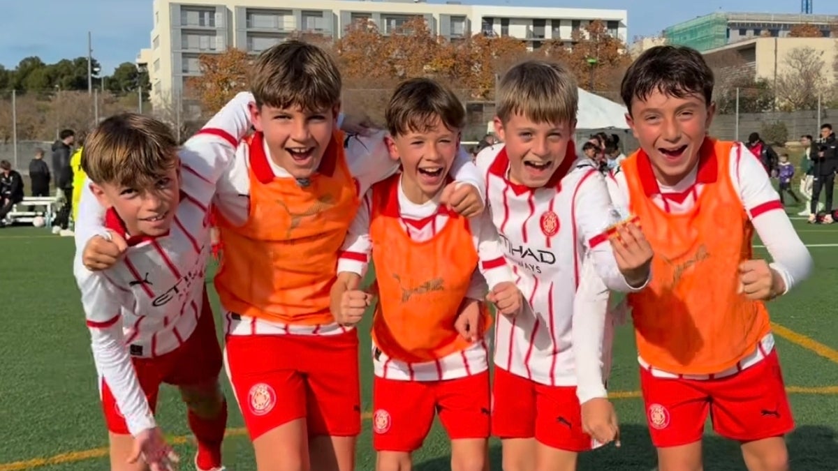 Celebració dels jugadors del Girona. CFUcanrullcf, Instagram