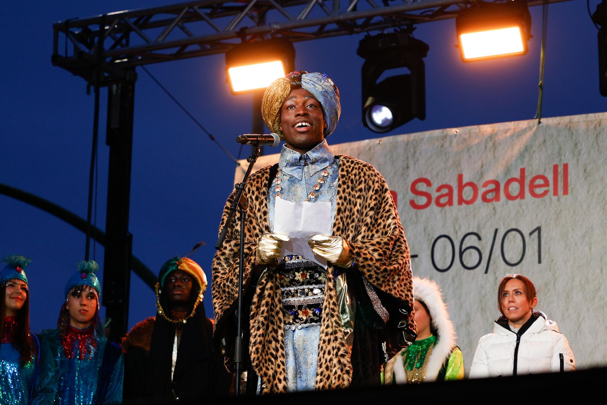 El rei Baltasar, aquest dilluns, rebent la clau de la ciutat. Autora: Dihor.