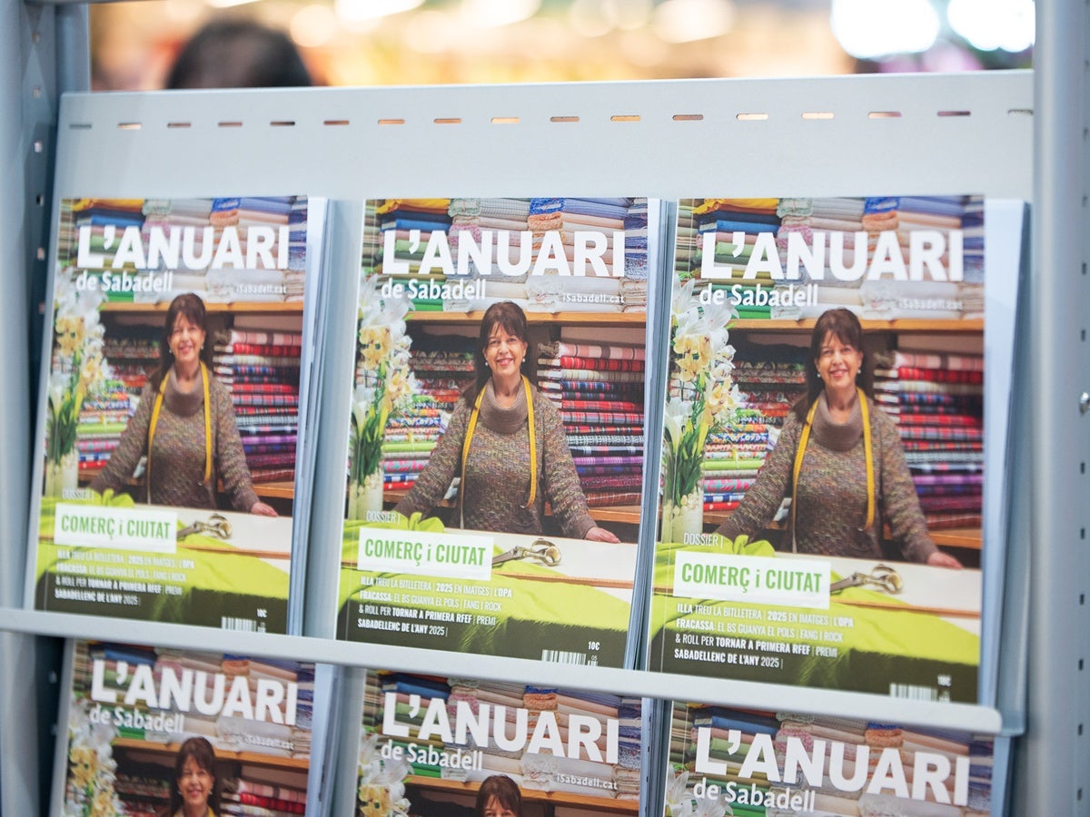 Portades de L'Anuari de Sabadell, el passat dissabte durant la presentació de la revista. Autor: R.Benet. 
