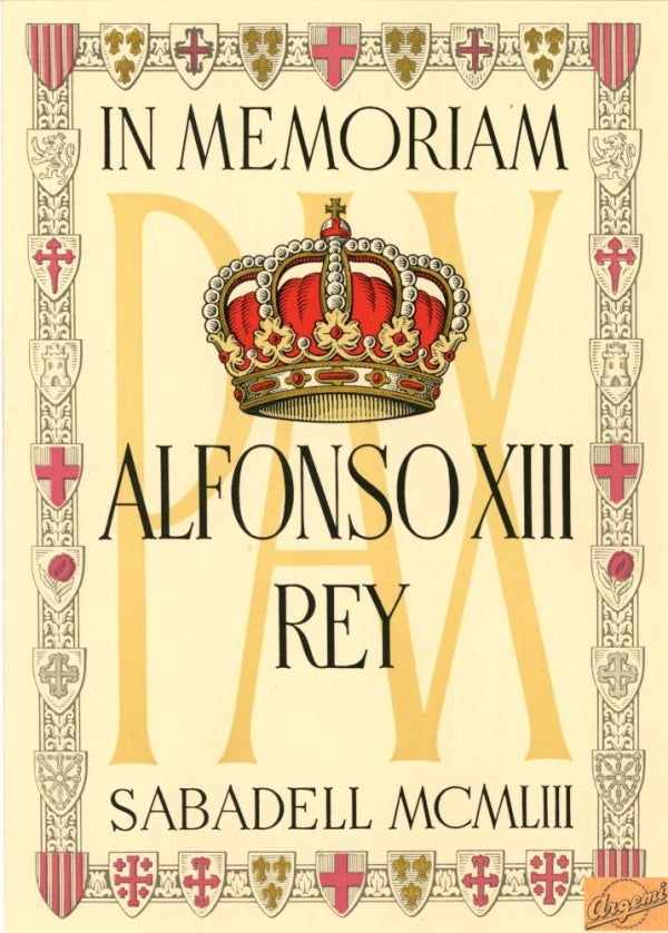 Invitació a la cerimònia de la mort d'Alfons XIII (1953). Arxiu E.Argemí Relat