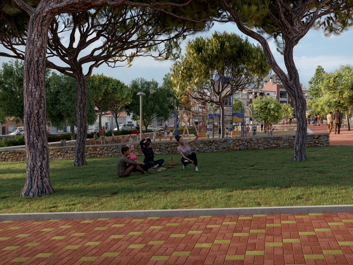 'Render' de la nova plaça Granada, al barri de Can Puiggener. Autor: cedida / Ajuntament.