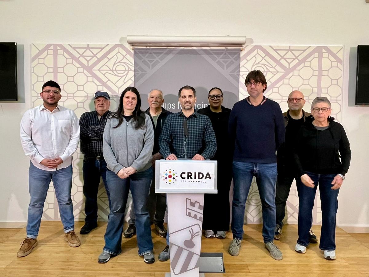 Representants de la Crida per Sabadell, en roda de premsa. Autor: Jordi M.