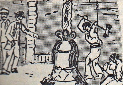 Expropiació de les campanes. Dibuix a la ploma de Marian Burguès