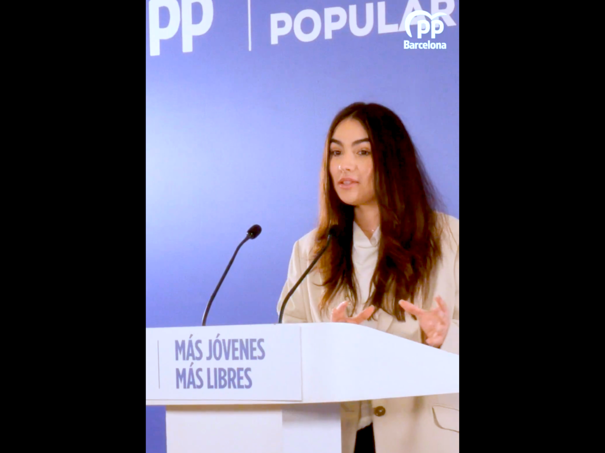 Jimena Vallejos, durant l'acte. Font: PP Barcelona via X