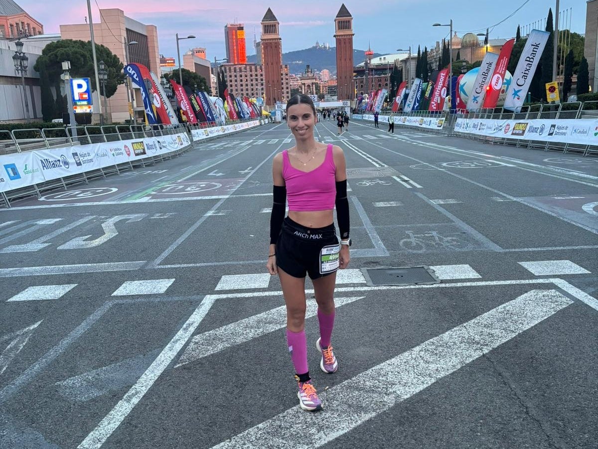 La runner Glòria Espunyes, a la Marató de Barcelona. Cedida