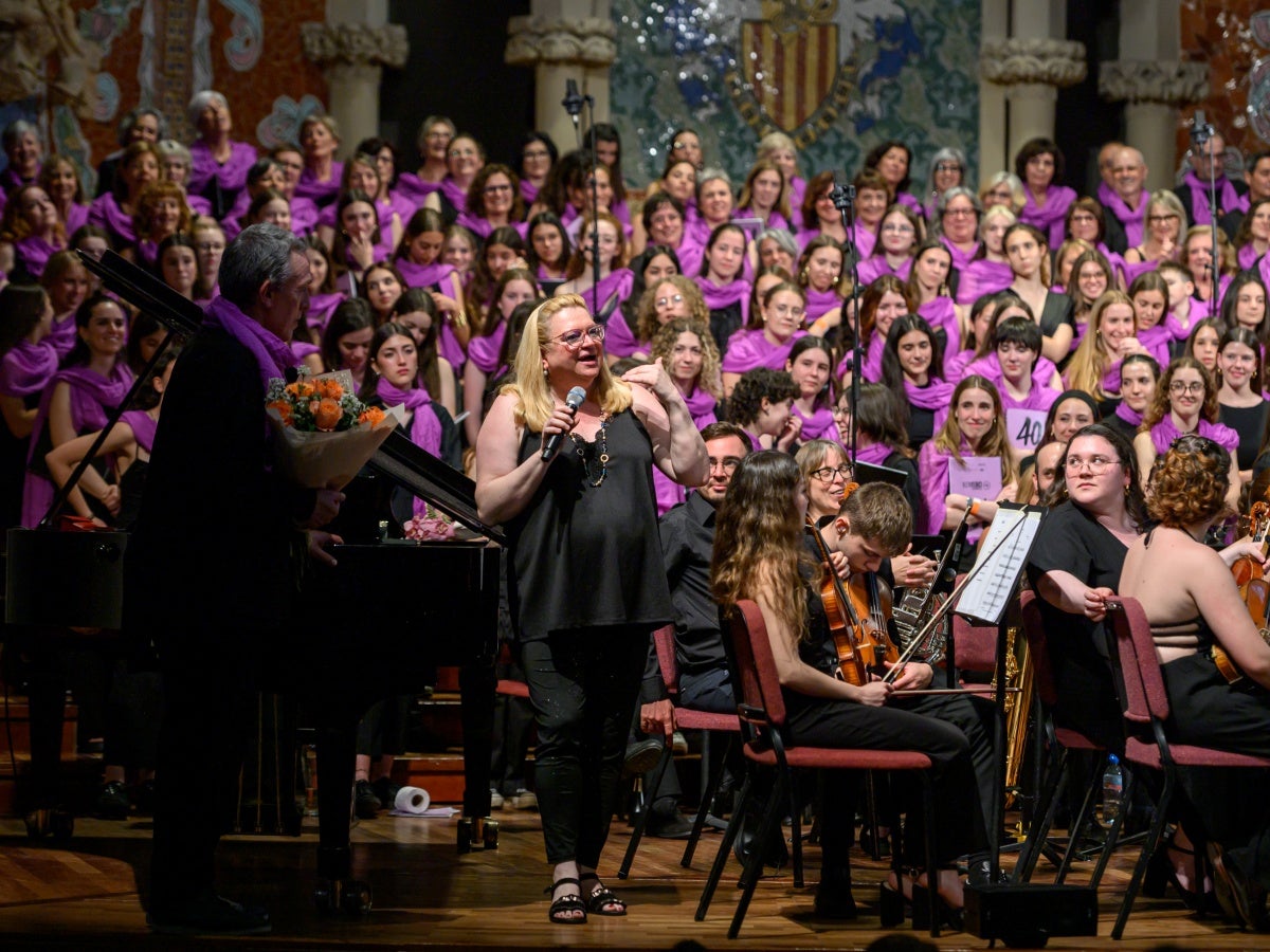 Eulàlia Sánchez, a la celebració dels 40 anys de l'Escola de Música Creu Alta. Foto: ©ABofill / cedida. 