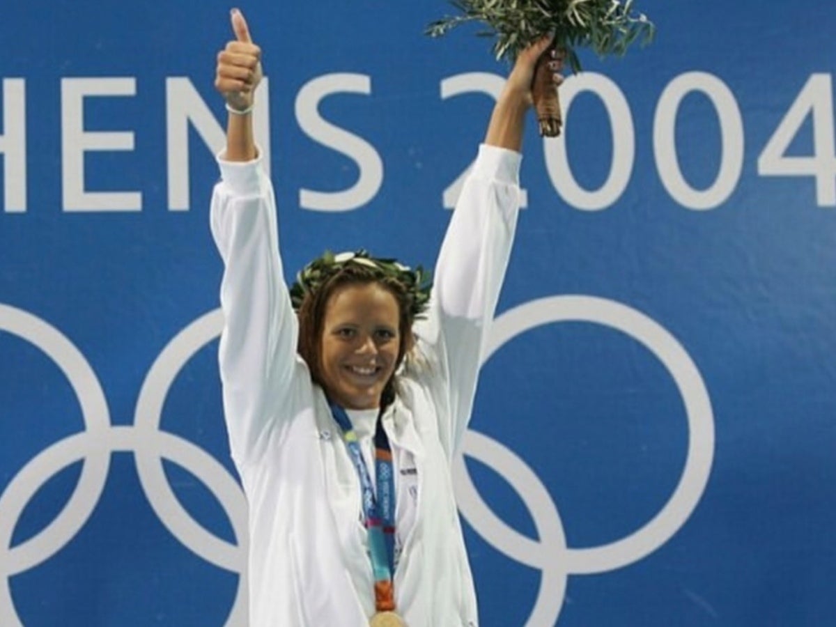 Laure Manaudou, triplet de medalles a Atenes. Instagram @lauremanaudouoff