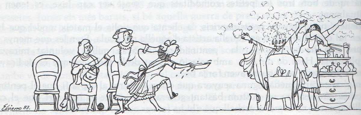 Perruqueria de senyora. Dibuix d'Emili Hierro