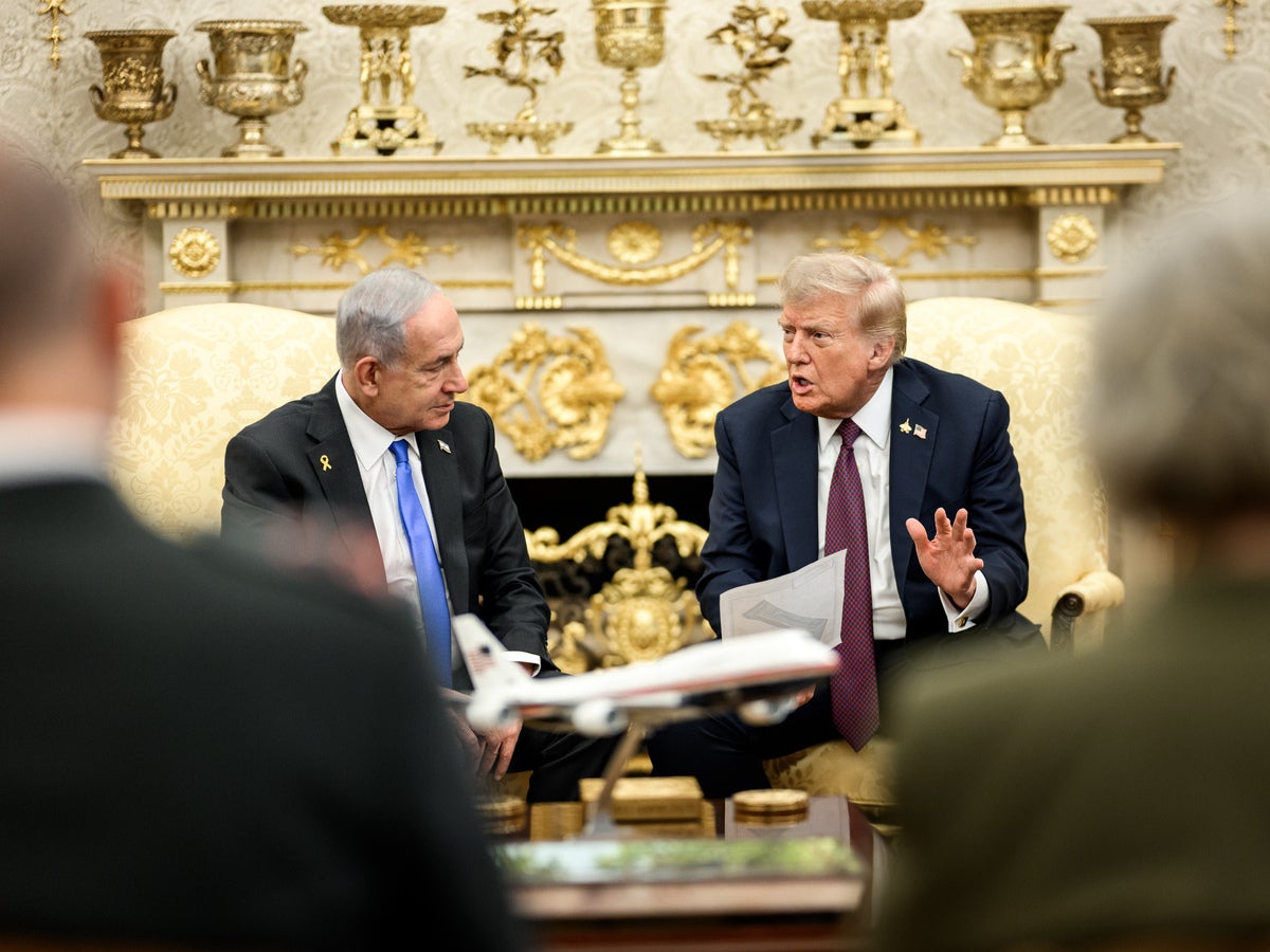 Donald Trump, president dels EUA, i Benjamin Netenyahu, primer ministre d'Israel, en una trobada a la Casa Blanca. Autor: Casa Blanca via ACN.