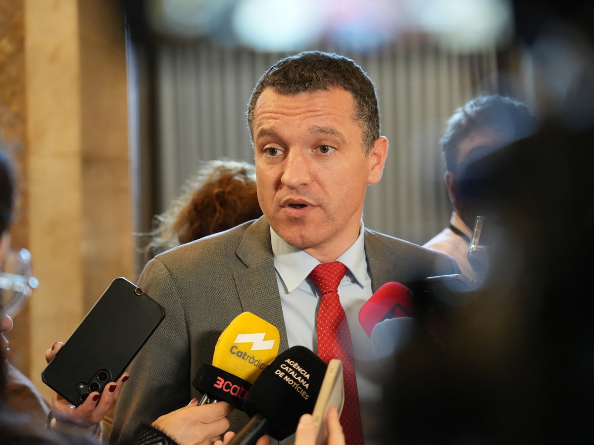 El conseller d'Agricultura, Òscar Ordeig, atenent a la premsa. Autor: ACN.