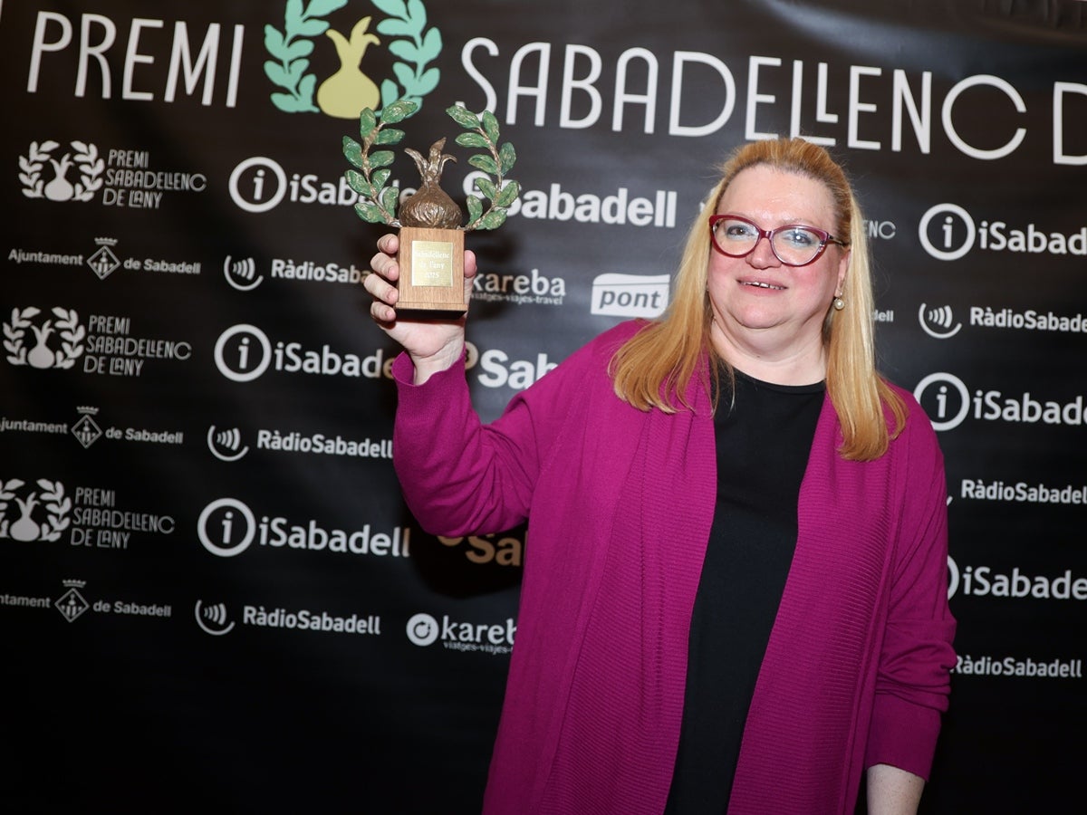 Eulàlia Sánchez, amb el Sabadellenc de l'Any 