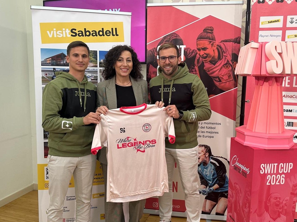 Presentació de la SWIT CUP, amb presència dels organitzadors i de la tinent d'alcaldessa, Montse González. Cedida