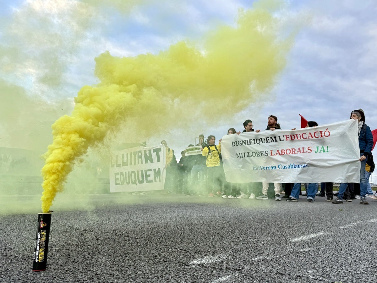 Docents a la vaga educativa, el 19 de març. Autor: ACN. 