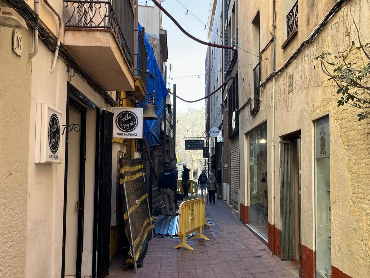 El carrer de la Rosa, aquest matí. Autor: Jordi M.