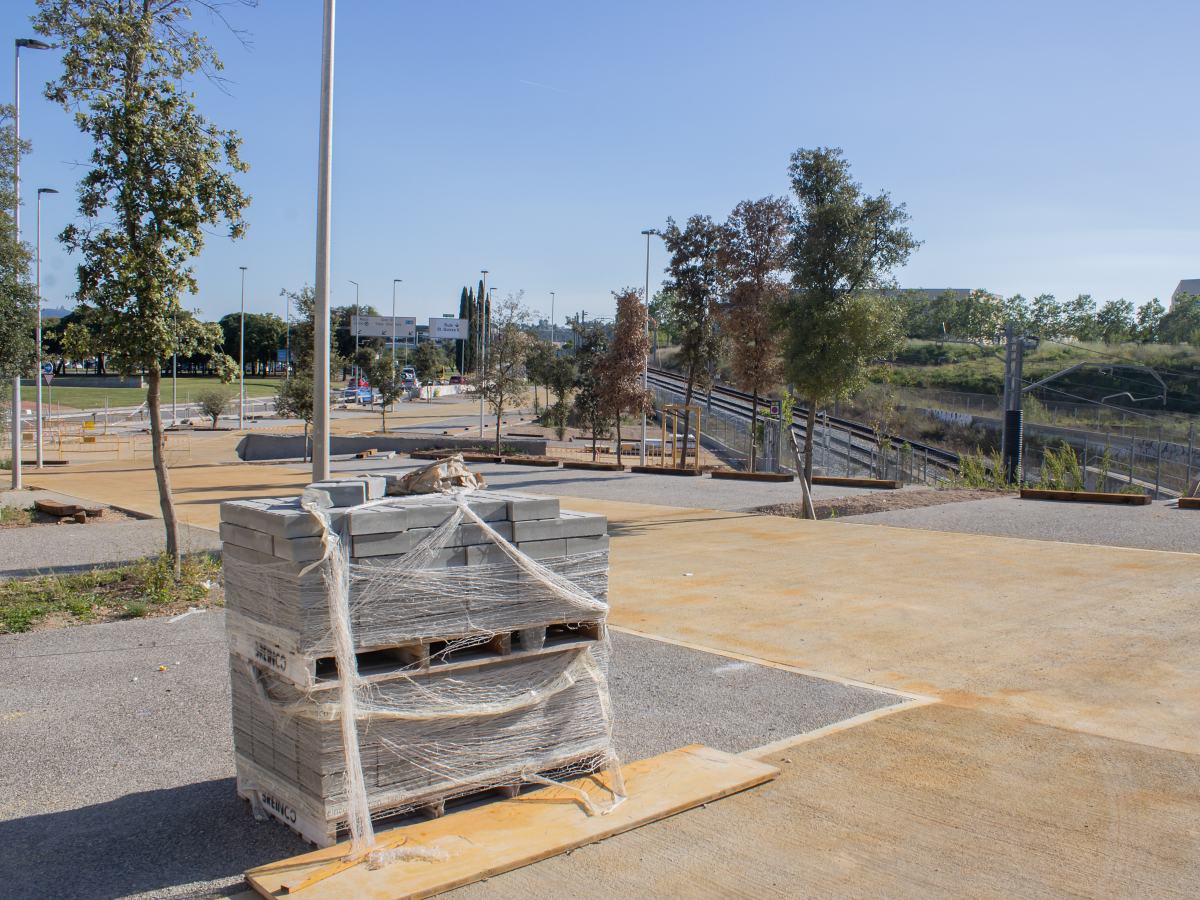 L'aparcament de la plaça del mil·lenari, aquest dijous. Autora: Martina Berenguera.