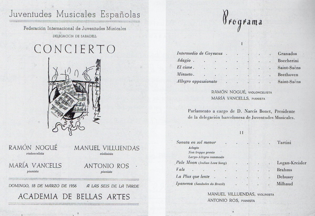 Concert inaugural de les Joventuts Musicals de Sabadell (1956)