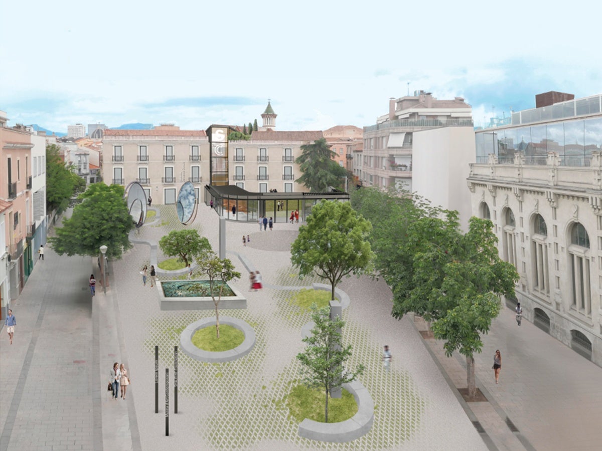 Proposta preliminar de la plaça del Gas segons l'avantprojecte de la Fundació Banc Sabadell, presentat el novembre de 2024. 