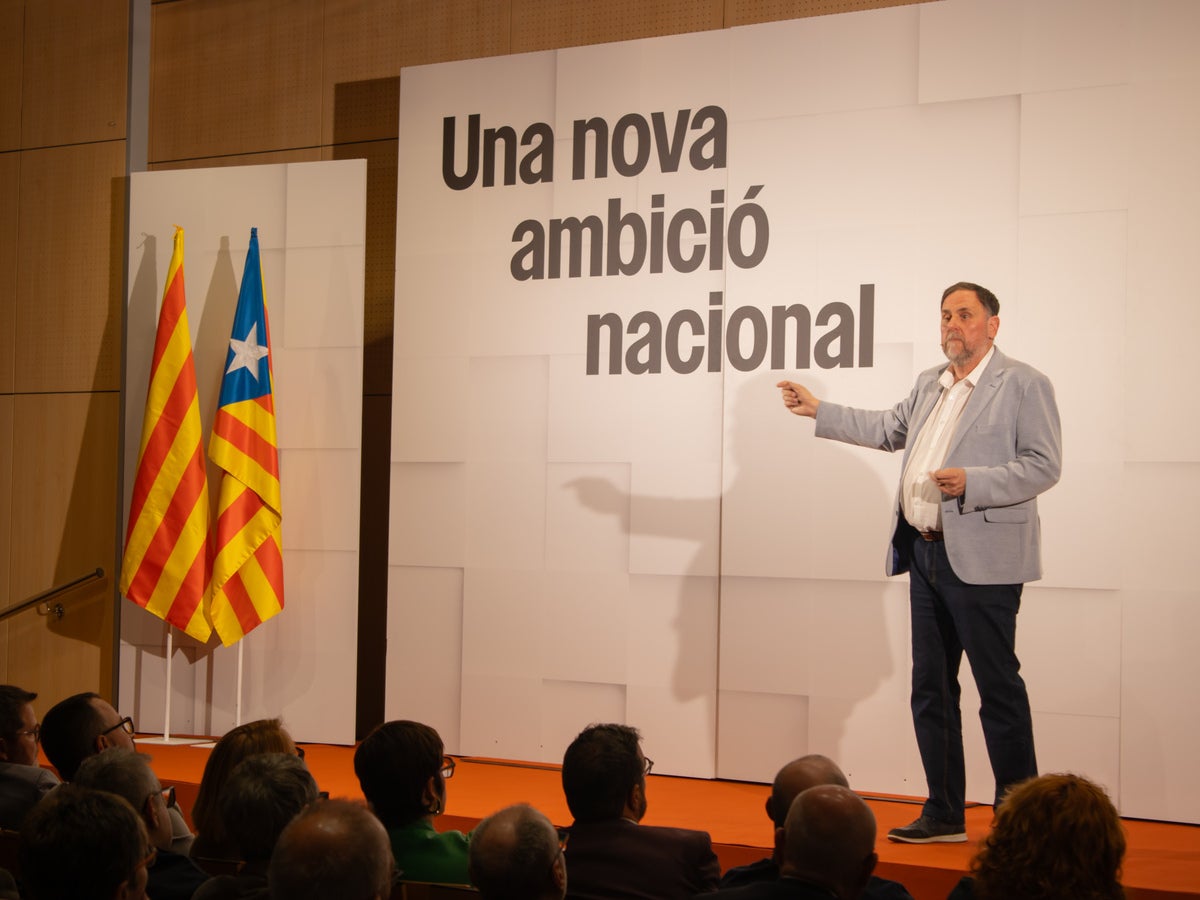 Oriol Junqueras, aquest dimecres a la Fira. Autora Martina Berenguera.
