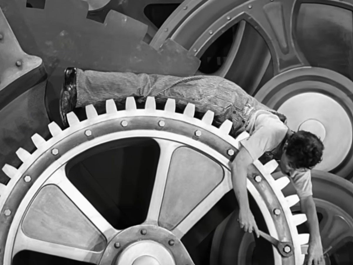 Modern Times, de Charlie Chaplin, frame de la pel·lícula