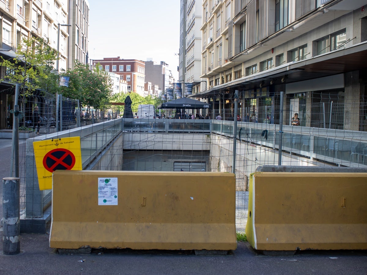 La rampa del futur aparcament del Passeig, aquest divendres. Autora: Martina Berenguera