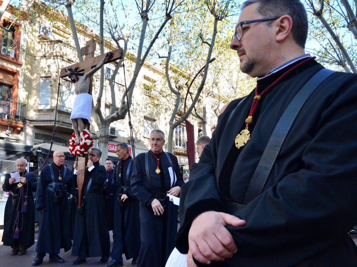 Un moment del Via Crucis, a la Rambla. Autor: J.d.A.