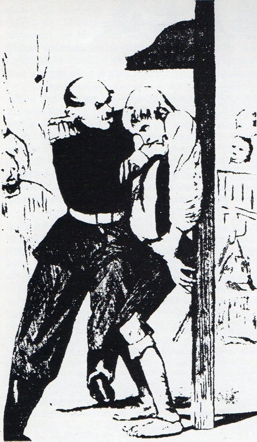 Caricatura del tallatge d'un mosso.