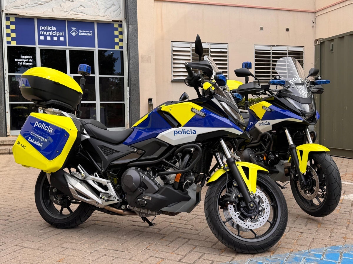 Motos de la Policia Municipal, a Can Marcet. Autor: cedida. 