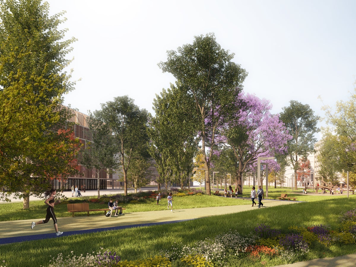 Recreació de zona verda al futur barri de Sant Cugat. Autor: Ajuntament de Sant Cugat via ACN.