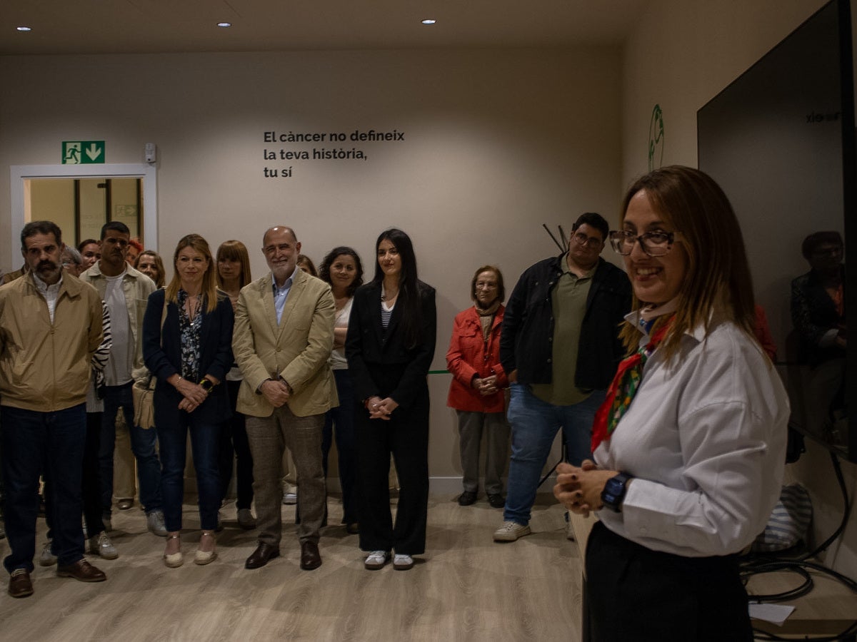 Àngela Sànchez, durant la seva intervenció. Autora: Martina Berenguera.