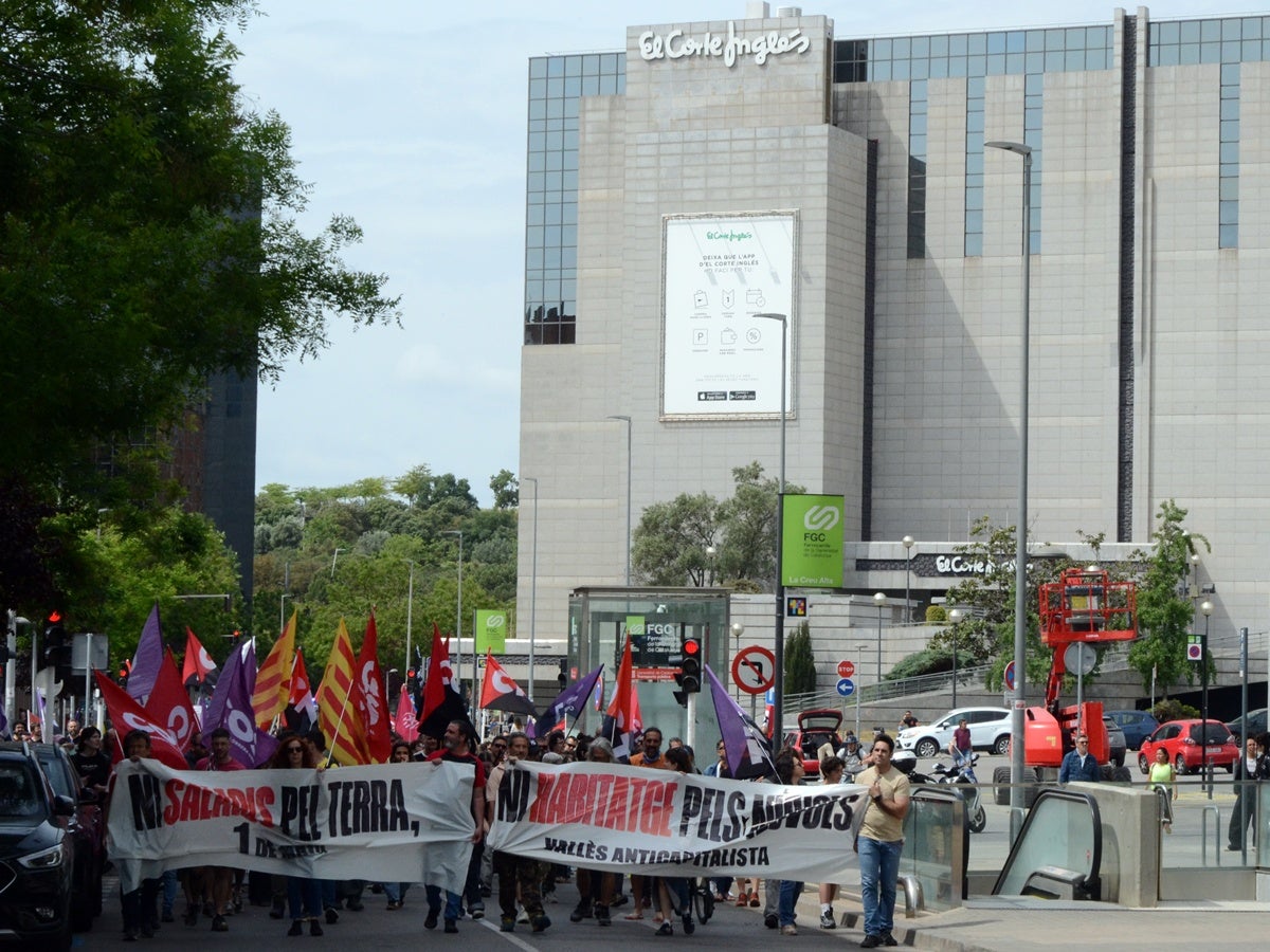 Manifestació del Primer de maig, aquest divendres. Autor: J.d.A. 