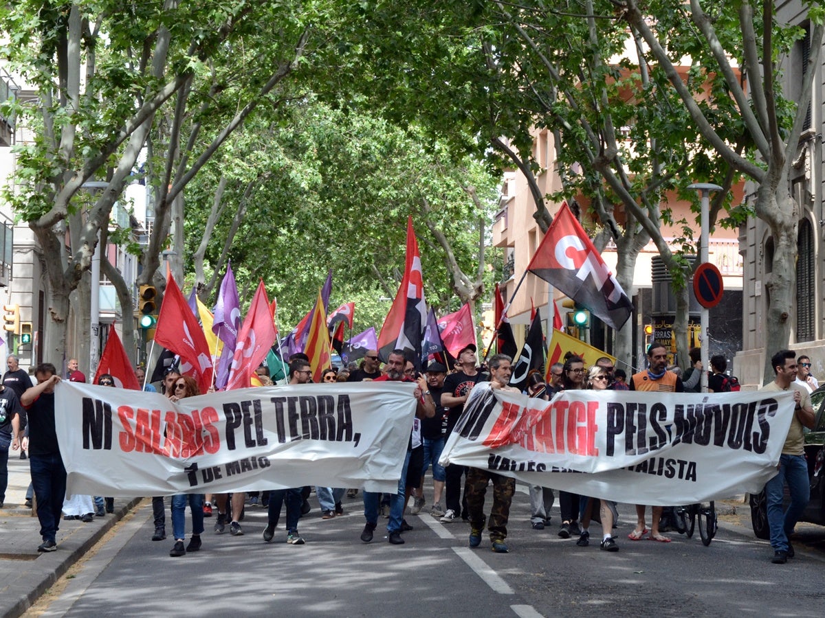 Manifestació del Primer de maig, aquest divendres. Autor: J.d.A.