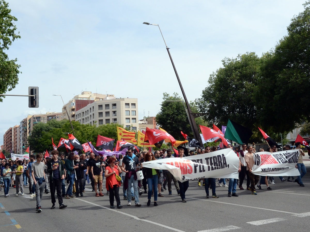 Manifestació del Primer de maig, aquest divendres. Autor: J.d.A.