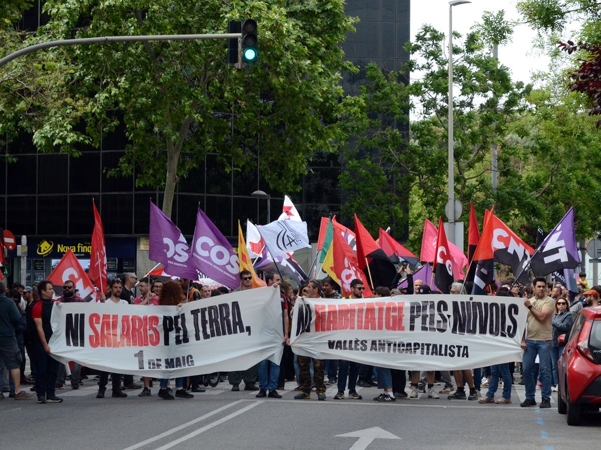 Manifestació del Primer de maig, aquest divendres. Autor: J.d.A.