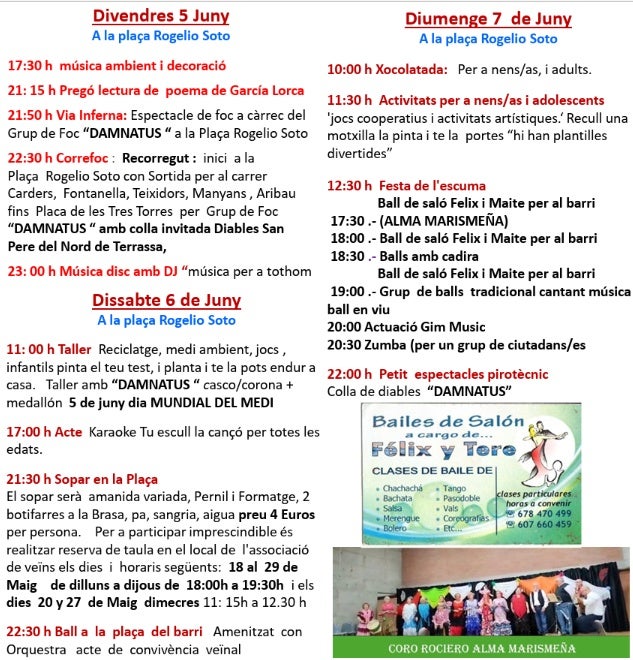 Programa de la Festa Major a Espronceda 2026.