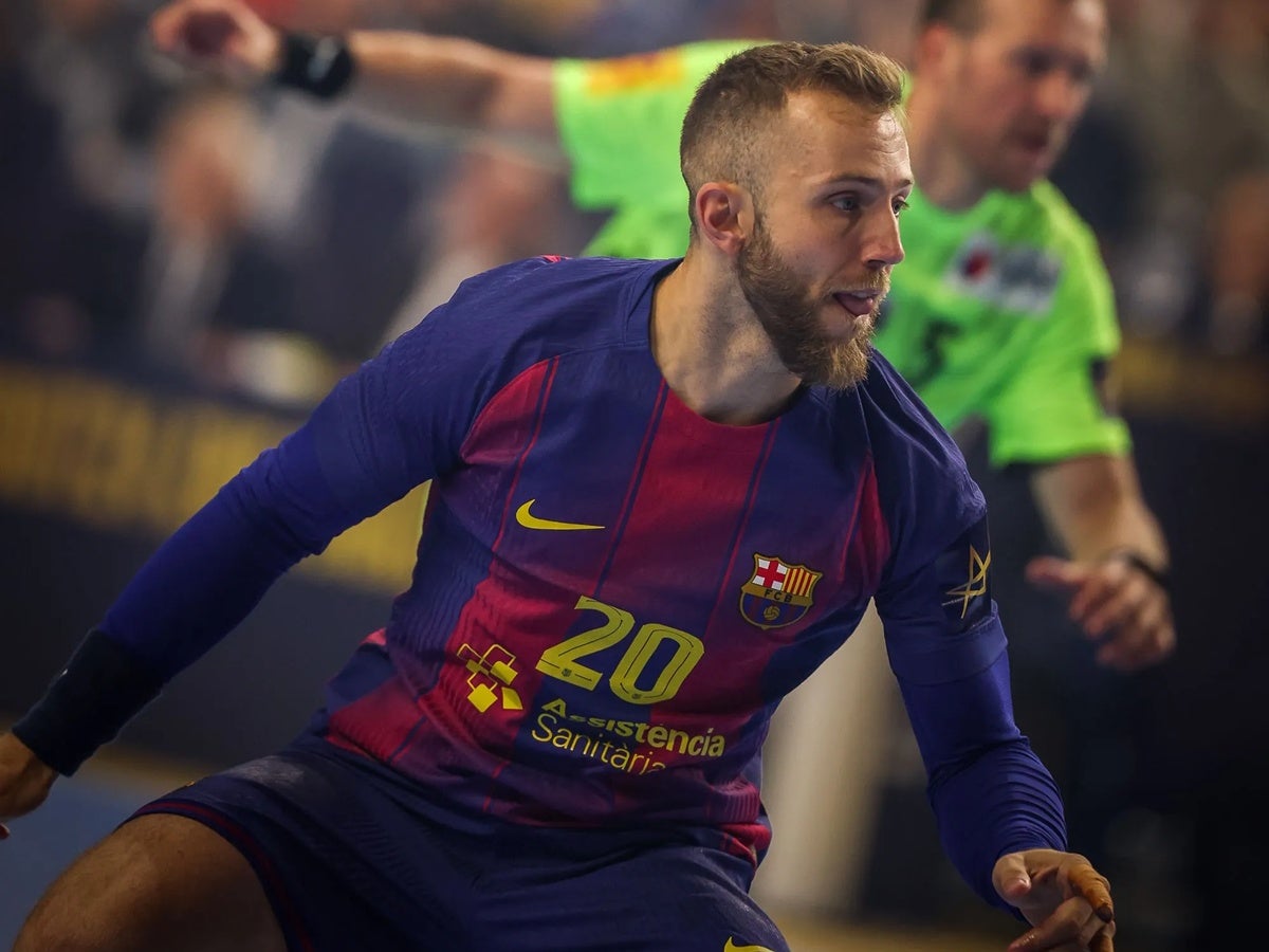 Gómez, durant el partit. Autor: FCB / cedida.