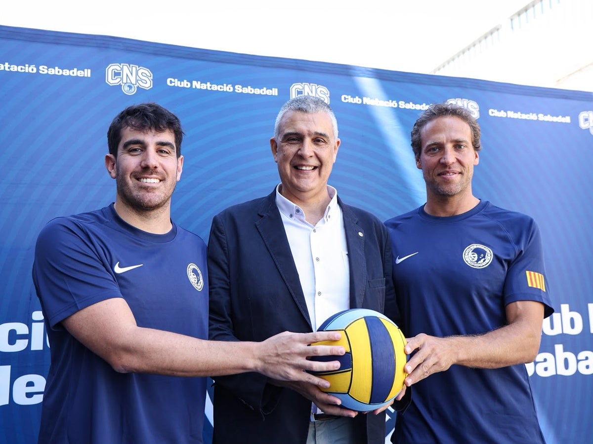 Enric Arnella, Claudi Martí i Albert Español, aquest matí. Autor: CN Sabadell 