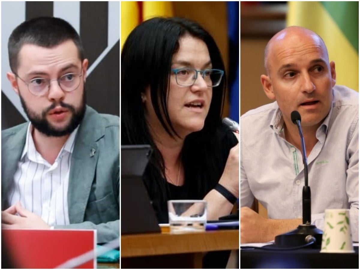 Els tinents d'alcaldessa Eloi Cortés, Mar Molina i Adrián Hernández, que seran alcaldes accidentals a l'agost.
