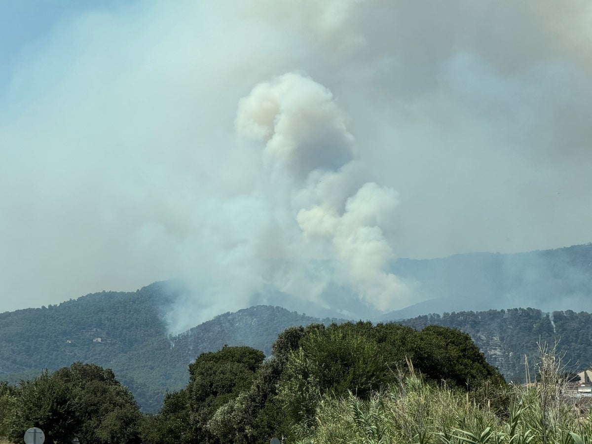 Imatge d'aquest dimarts de l'incendi de Sentmenat. Autor: ACN.
