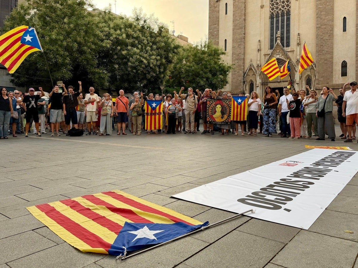La manifestació en suport dels CDR a la plaça Sant Roc. Autor: ACN.